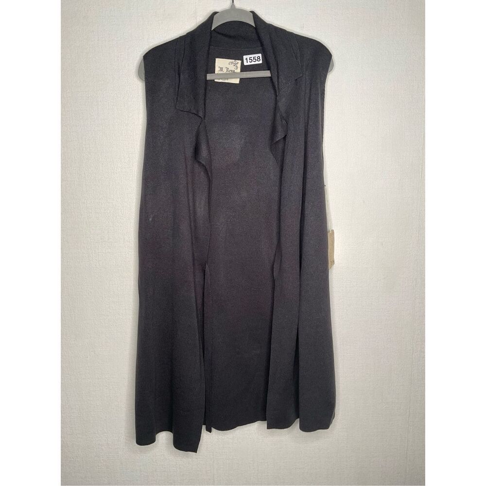 M Rena Wrap Cardigan Vest‎ Womens Medium Sleeveless Longline Lagenlook Boho